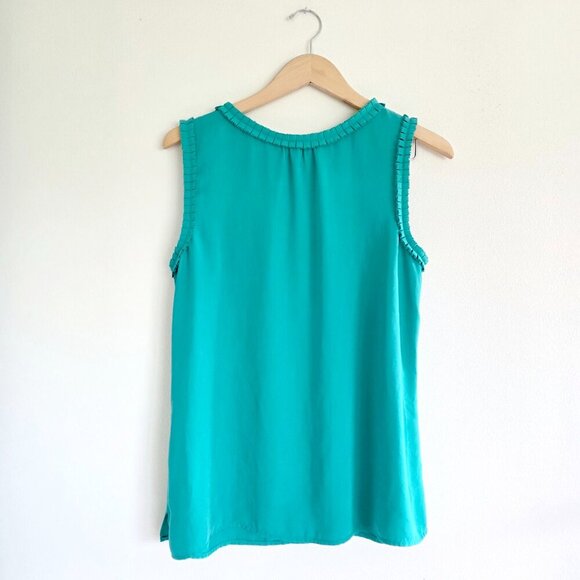Talbots Workwear Sleeveless Blouse Basic Green Office Career Lightweight Top - Picture 7 of 7